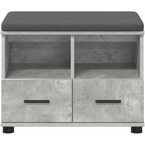  Klupa za hodnik s jastukom Betonsko Siva 60 x 38 x 46 cm Slike