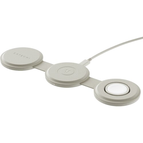Satechi Brezžični polnilnik 3-v-1, združljiv s Qi2 15W, zložljiv model OnTheGo, Bež, (5000190867) Cene