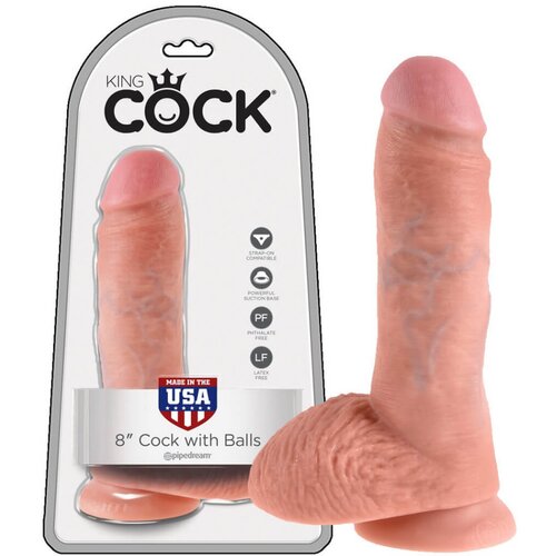King Cock 8 dildo s semenčicami (20 cm) - naravni Cene