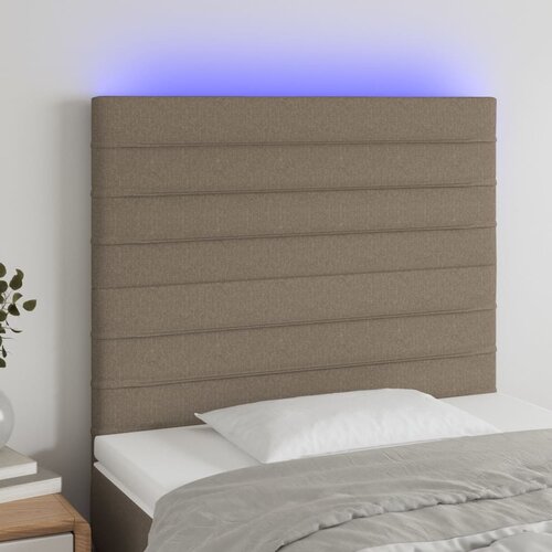  The Living Store LED posteljno vzglavje taupe 100x5x118/128 cm blago - LED Vzglavje, (21452188) Cene