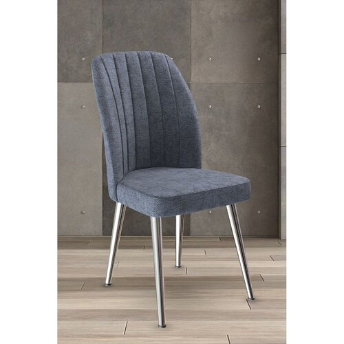 Hanah home set trpezarijskih stolica Platinum 6 kom, dimno siva tkanina Jerry, hromirane metalne noge Cene