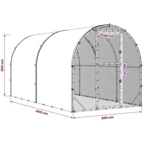  Koko&amp;scaron;injac Srebrna 400 x 200 x 200 cm Pocinčani čelik Slike