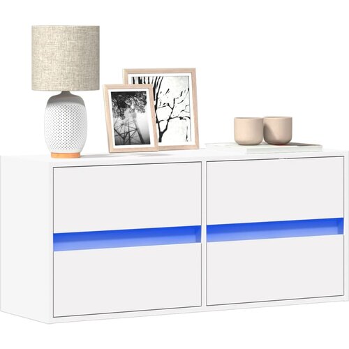  Zidni TV ormarić s LED svjetlima bijeli 100x31x45 cm Cene