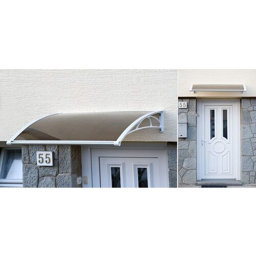 Nadstrešnica Za Vrata 82x120cm Bela Baza Ploča Bronza 6mm Cene