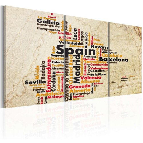  Slika - Spain: text map in colors of national flag 60x30 Cijene