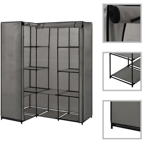VidaXL 282452 Corner Wardrobe Grey 130x87x169 cm Slike