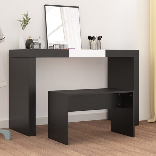  Toaletni stolac crni 70 x 35 x 45 cm od konstruiranog drva Cene