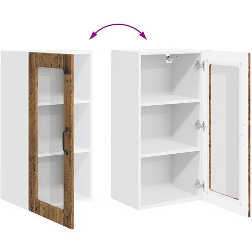  Zidni stakleni ormarić Lucca 2 pcs Staro drvo 40 x 31 x 80 cm Slike
