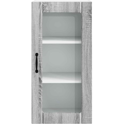  Zidni stakleni ormarić 2 pcs Siva Sonoma 40 x 31 x 80 cm Slike