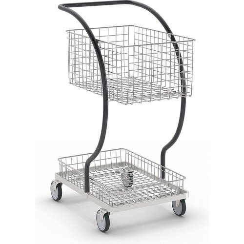 Kongamek Nakupovalni in transportni voziček C-LINE, z 2 kromiranima mrežastima košarama, višini nivojev 160, 580 mm Cene
