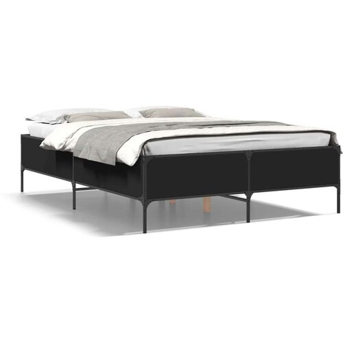 VidaXL Okvir za krevet crni 120x190 cm konstruirano drvo i metal Slike