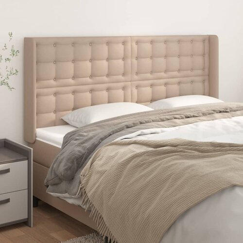 vidaXL Vzglavje z ušesi kapučino 203x16x118/128 cm umetno usnje Cene