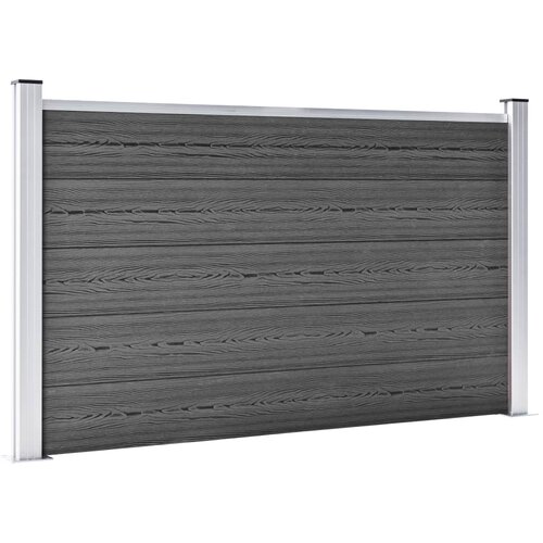  Set panela za ogradu WPC 872 x 105 cm crni Slike