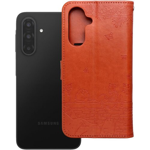 Mezzo Preklopna futrola za Samsung A17 Book mačke - smeđe boje Slike