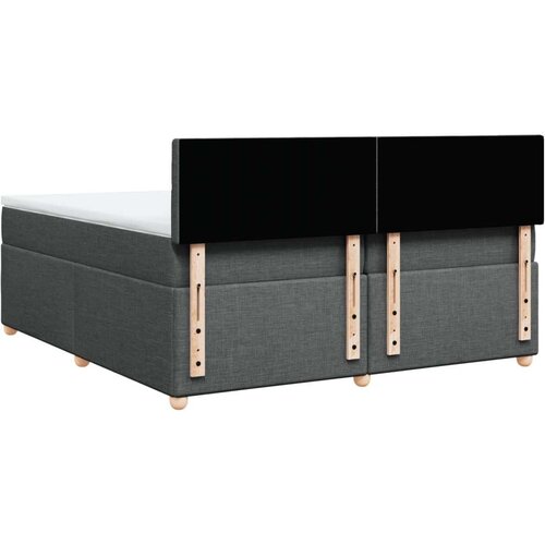 VidaXL Krevet s oprugama i madracem tamnosivi 200 x 200 cm od tkanine Slike