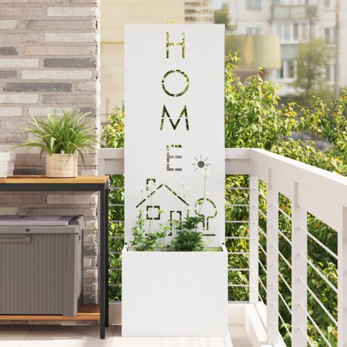 vidaXL Vrtni Sadič s Dekorativnom Pločom Bijelo 50 x 140 cm Cijene