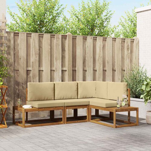  Set vanjskih sofa s jastukom 4 Komad Prirodna i bež Cene