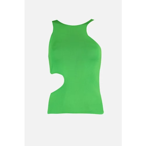 Trendyol Design Green CutOut Detailed Knitwear Blouse