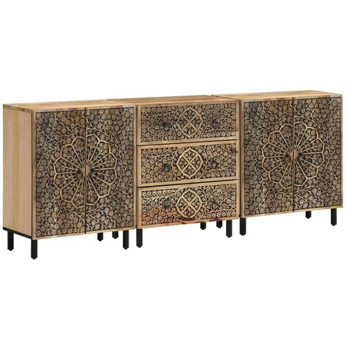 vidaXL Stranske omarice 3 kosi 60x33x75 cm trden mangov les Cene