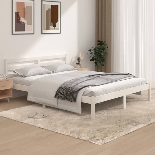 VidaXL Okvir za krevet od borovine 150x200 cm bijeli 5FT veliki bračni Slike
