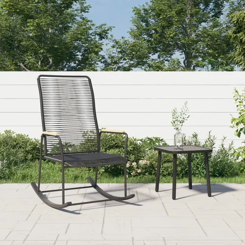 vidaXL Vrtna stolica za ljuljanje crna 59 x 79 5 x 104 cm PVC ratan