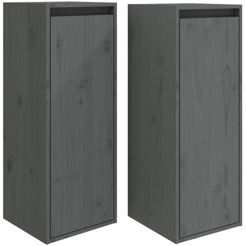 Maison Chic Stenska omarica - Zidna omarica 2 kosa siva 30x30x80 cm trdna borovina iu1065, (22063375) Cene
