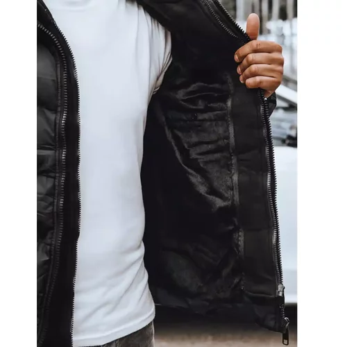 DStreet Black men's quilted winter jacket TX4193
