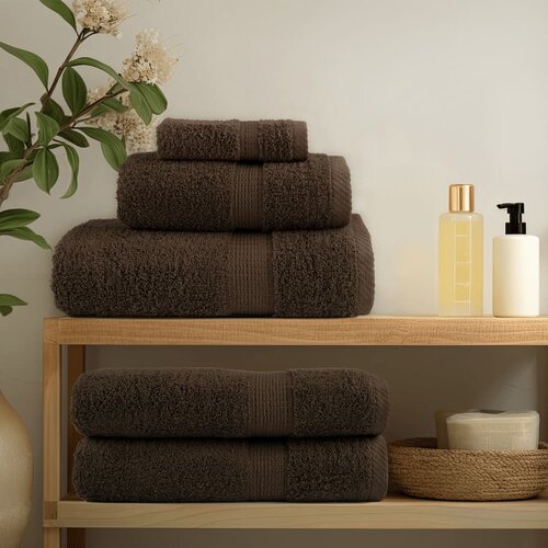 6-dijelni vrhunski set ručnika SOLUND smeđi 600 gsm Slike