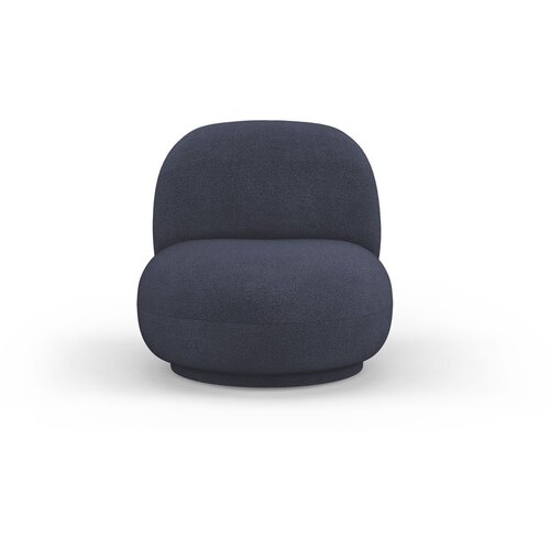 Micadoni Home Temno moder fotelj iz tkanine bouclé Chuck – Cene