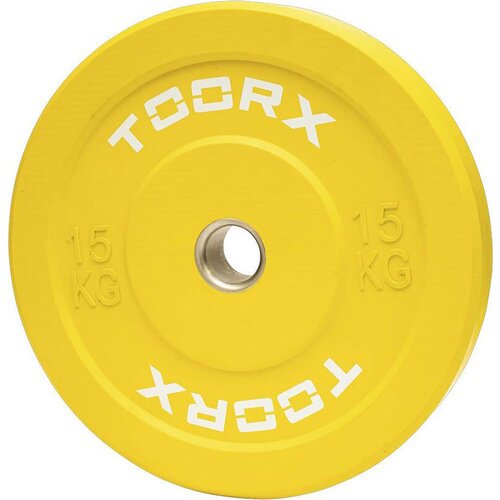  Olimpijski bumper pločati uteg Toorx 15 kg, žuti Cijene