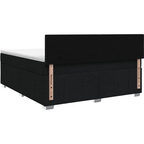  LED okvir za krevet s madracem Crna 180 x 200 cm Tkanina - Crna 180 x 200 cm Dizajn s rombovima Slike