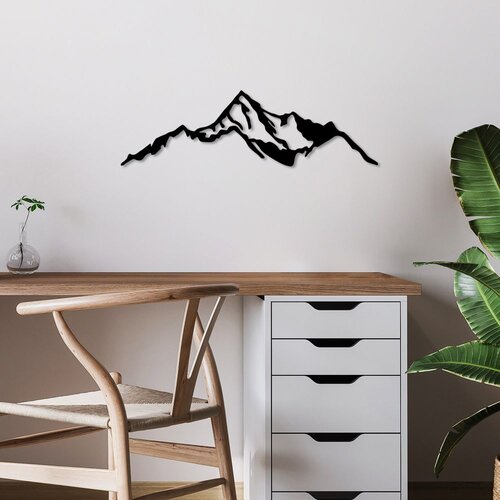 Wallity Zidna dekoracija Planina-9, 67x20cm, Crna Cene