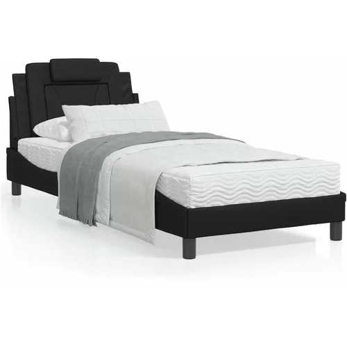  Okvir kreveta s LED svjetlima crni 80 x 200 cm od umjetne kože