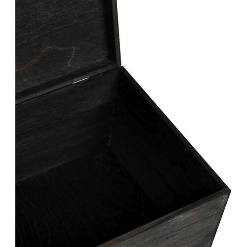 VidaXL Drvena kutija s poklopcem crna 40x30x23 cm puno drvo bor Slike