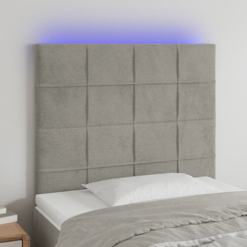  LED uzglavlje svjetlosivo 80x5x118/128 cm baršunasto Cene