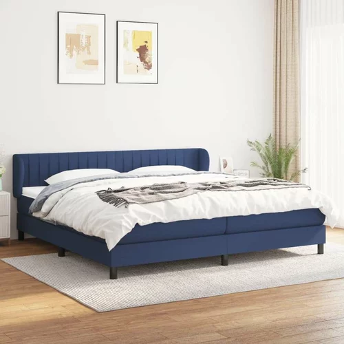  Box spring postelja z vzmetnico modra 200x200 cm blago, (20894015)