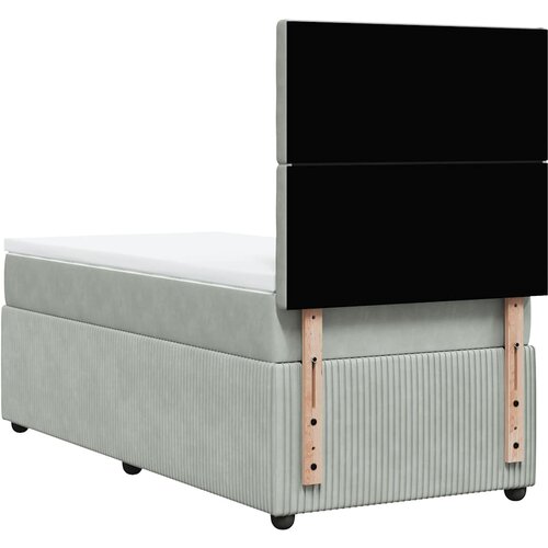 Box spring krevet s madracem svjetlosivi 90x190 cm bar&amp;scaron;unasti Slike