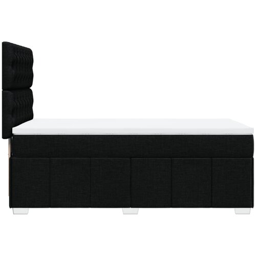  Krevet s oprugama i madracem crni 100 x 200 cm od tkanine Slike