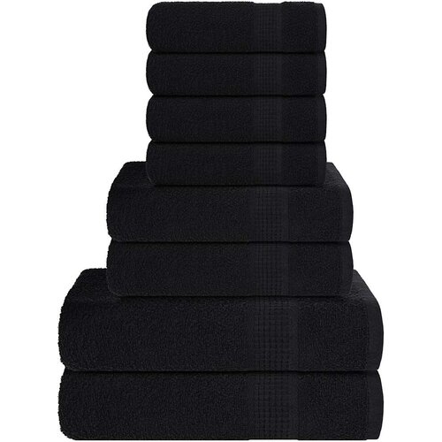 Furnova Komplet brisač 8-delni črna 360 gsm 100% bombaž, (21916654) Slike
