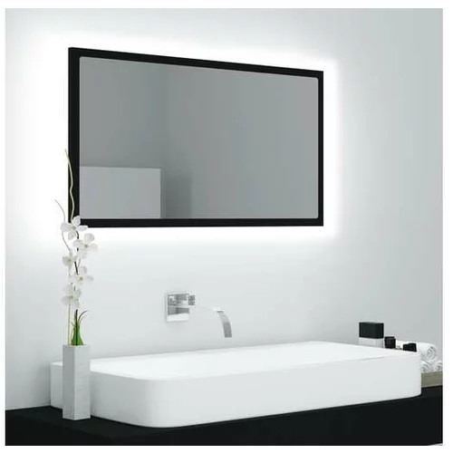  LED kopalniško ogledalo črno 80x8,5x37 cm iverna plošča