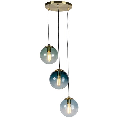 QAZQA Art deco viseča svetilka medenina z modrimi očali - Pallon Cene