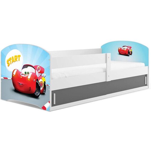 BMS Drveni dječji krevet LUKI 1 - 160x80cm - AUTO160x80 cm bijeli Slike