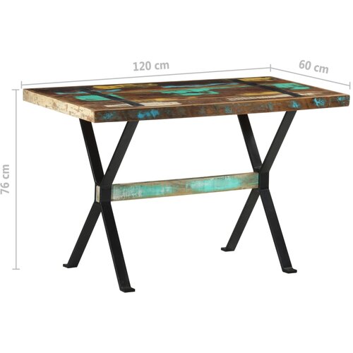  Blagovaonski stol 120 x 60 x 76 cm od masivnog obnovljenog drva Slike