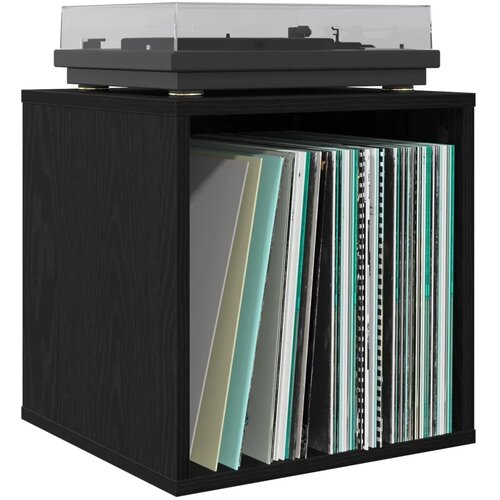  Kutija za vinilne albume 2 kom. Crni hrast 37 x 36 5 x 38 cm - Crni hrast 2 Slike