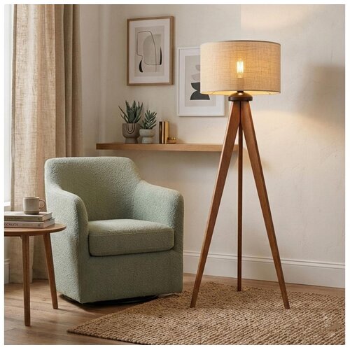  Podna lampa AIDA 1xE27/15W/230V hrast/rafija Slike