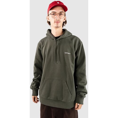 Carhartt WIP Script Embroidery Sweat Pulover s kapuco opuntia / white Slike