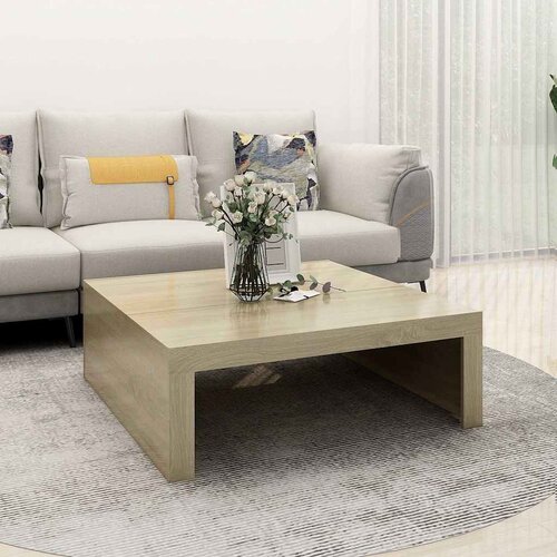Furnova Klubska mizica sonoma hrast 100x100x35 cm inženirski les, (21915581) Slike