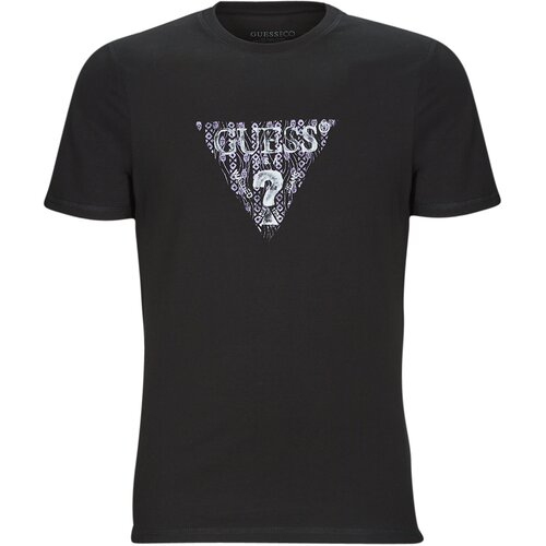 Guess Majice s kratkimi rokavi SS CN GEO TRIANGLE TEE Črna Slike