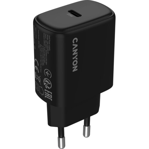 Canyon Punjač OnCharge 200, 20W, 1xPD. Crni Slike