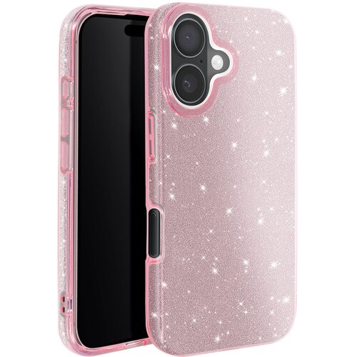Avizar Ohi&scaron;je z ble&scaron;čicami za iPhone 16 Odporen na udarce Glitter, Roza, (5000015411) Cene
